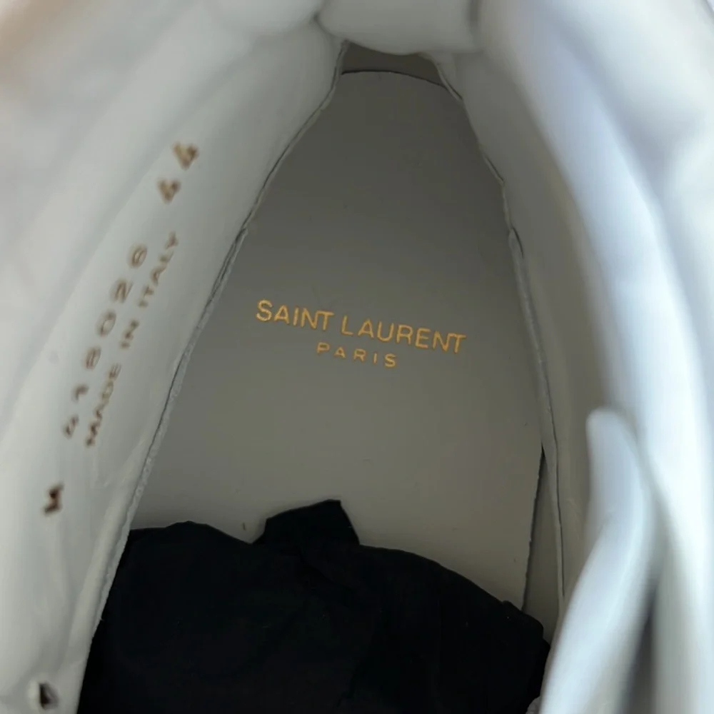 Saint Laurent Court Classic High Top Patent Leather Sneaker Metallic Size 44 - Picture 5 of 9